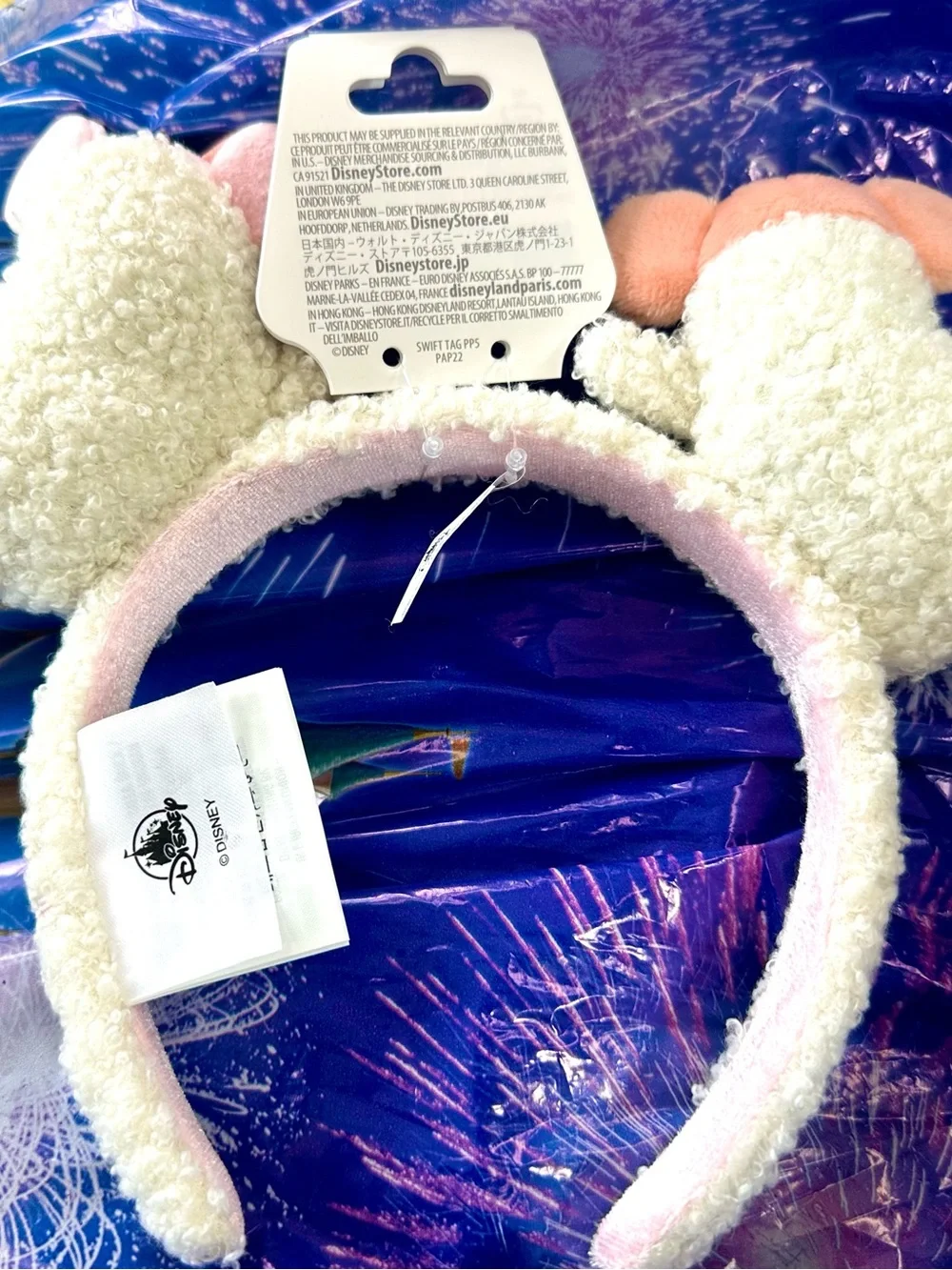 2026 Disney Parks Halloween Minnie Mickey Cutie Ghost Ears Fleece Headband Pink